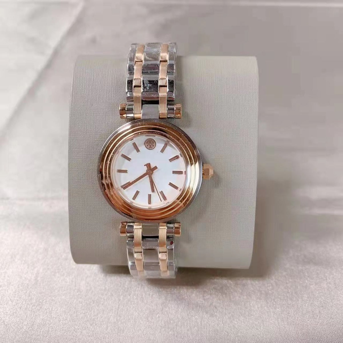 TORY BURCH TBW9011 2 TONE ROSE GOLD+SILVER,BRACELET SMALL DIAL WATCH TORY BURCH TBW9011 2 TONE ROSE GOLD+SILVER,BRACELET SMALL DIAL WATCH